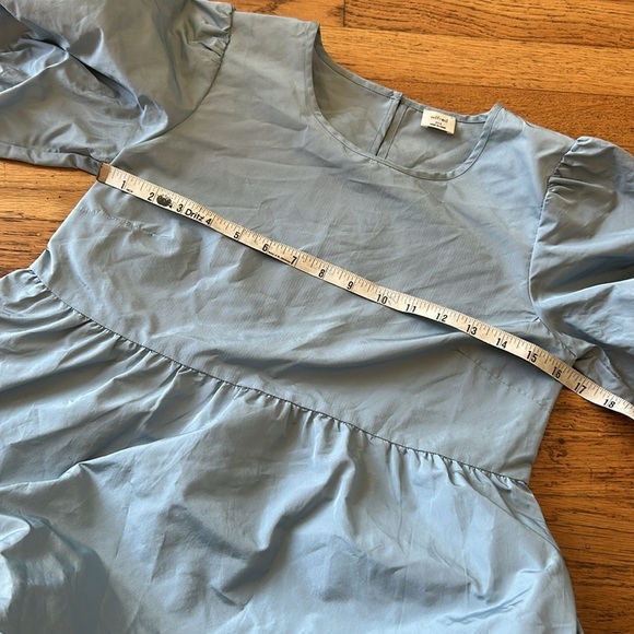 WILFRED LIGHT BLUE PUFF SLEEVE MINI DRESS Size 2XS - Picture 11 of 15